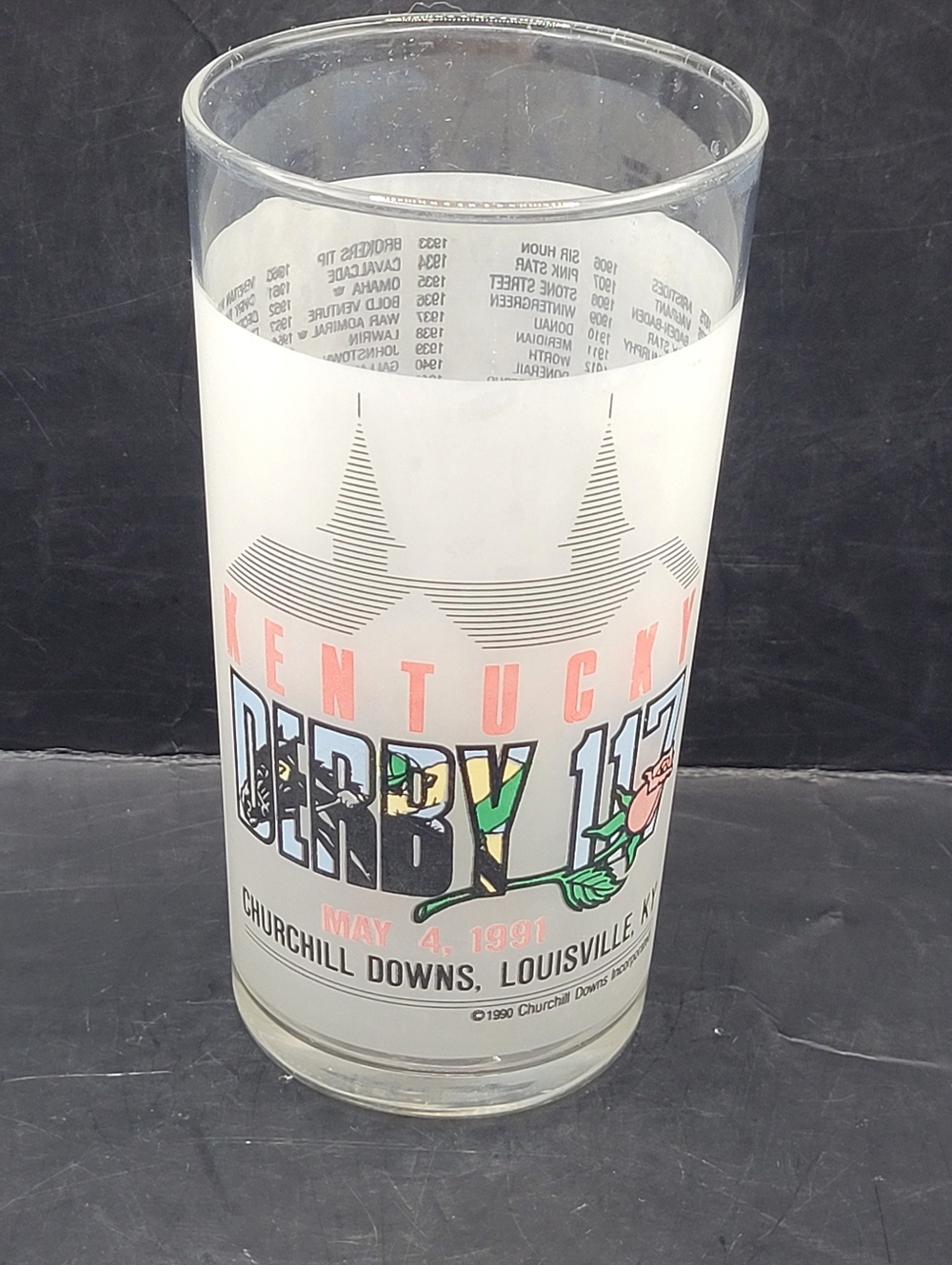 Vintage 1991 Kentucky Derby 117 Official Churchill Downs Glass May 4 1991